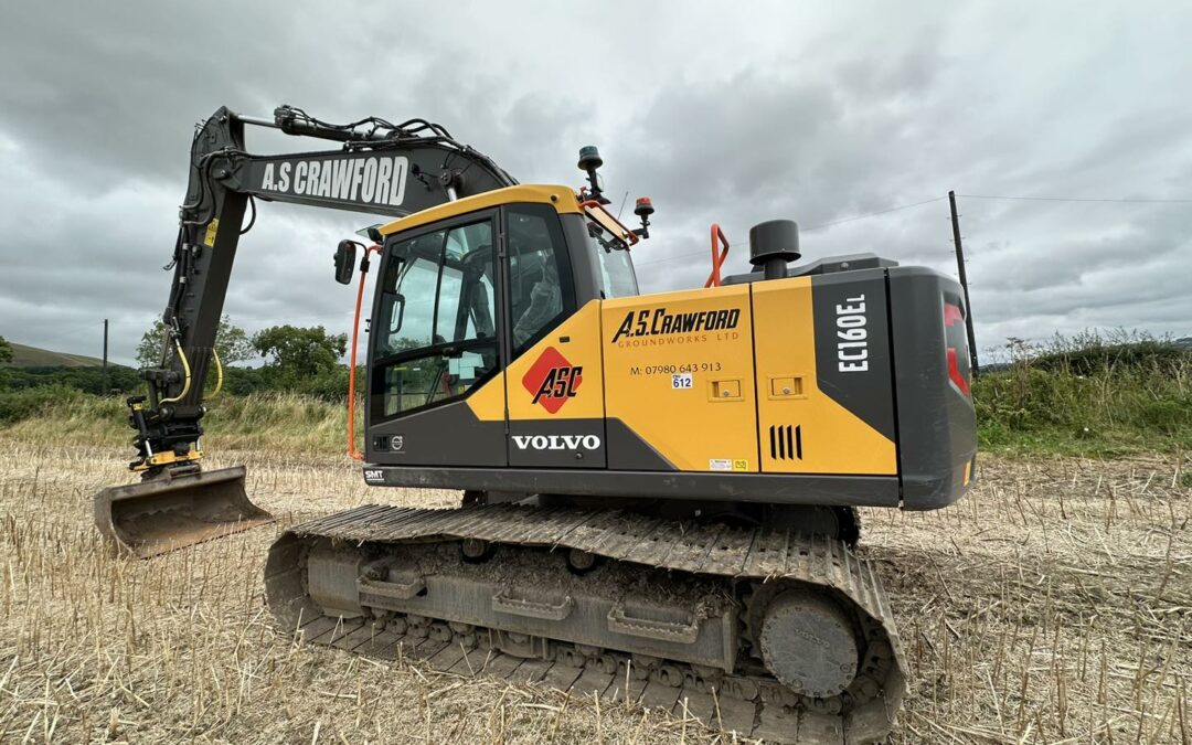 Goundwork equipment on behalf of AS Crawford Groundworks Ltd Denholm, Hawick – 28.8.24